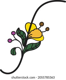 Font design in the form of flowers. Suitable for making logos or used to teach children.