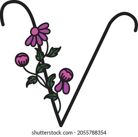 Diseño de fuentes en forma de flores. Adecuado para hacer logotipos o para enseñar a los niños.
