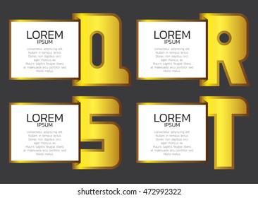 font design gold color and border
