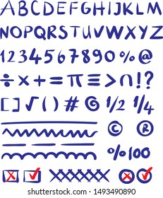 font design. hand-drawn font illustration vector