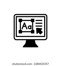 Icono de diseño de fuentes en vector. Ilustración