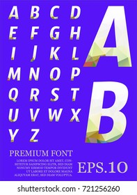Font design lowpoly on abstract background  templates or Light background illustration.eps 10