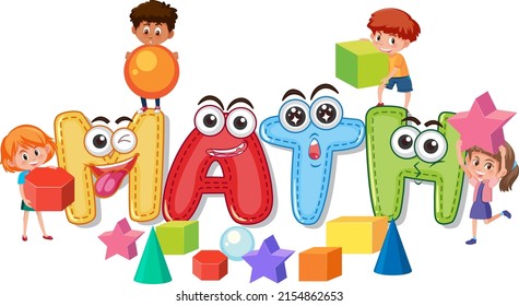 Font Design Math Happy Children Illustration Stock Vector (Royalty Free ...