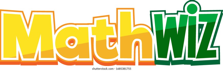 Diseño de fuente para Math wiz en ilustración de fondo blanco