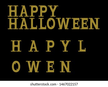 ้Halloween font design on black background