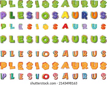 Schriftdesign für Plesiosaurus-Illustration