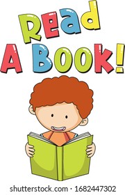 Diseño de fuente para leer un libro con ilustración de libro de lectura para niños