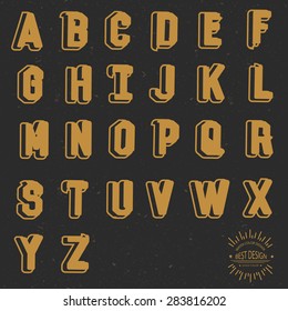 Font design, retro concept, grunge design on old background, clean vector
