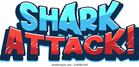 Font design for shark attack illustration