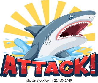 Font design for shark sttack illustration