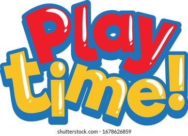 Font design template for word play time on white background illustration