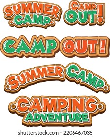 Font design for word about camping illustration