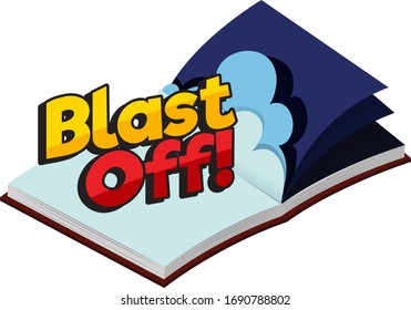 Font design for word blast off in the book illustration