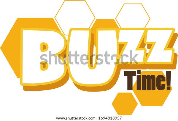 Font design for word buzz time on white\
background illustration