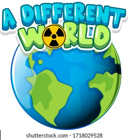 Font design for word a different world on white background illustration