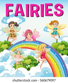 Font design for word fairies illustration