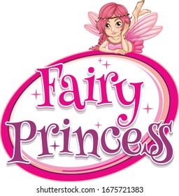Font design for word fairy princess with pink fairy illustration