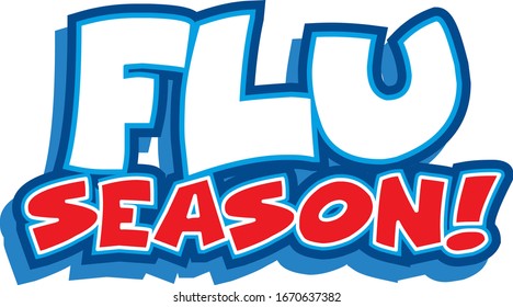 Font design for word flu season on white background illustration