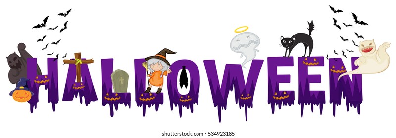 Font Design Word Halloween Illustration Stock Vector Royalty Free Font Design Word Halloween Illustration 260nw 534923185