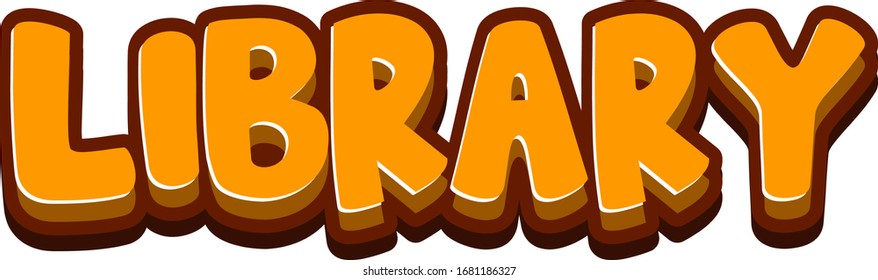 Diseño de fuente para biblioteca de palabras en ilustración de fondo blanco