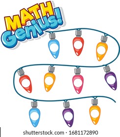 Schriftdesign für Wortmathematik-Genie mit bunter Lichtgrafik