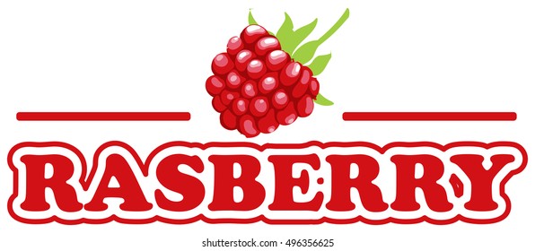 Font Design For Word Rasberry Illustration