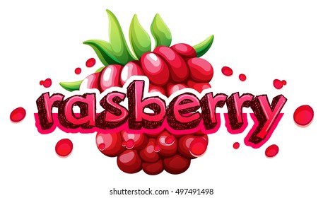 Font Design With Word Rasberry Illustration