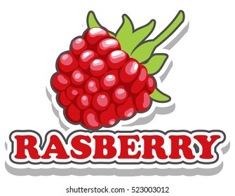 Font design with word raspberry illustration