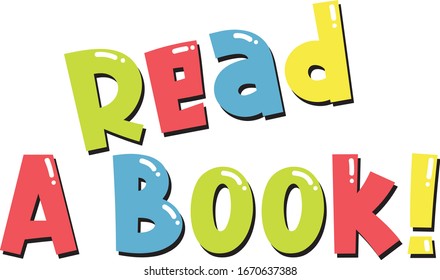 Schriftdesign für ein Wort lesen ein Buch auf weißem Hintergrund