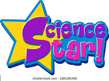 Font design for word science star on white background illustration