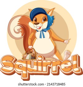 Font design for word squirrel illustration