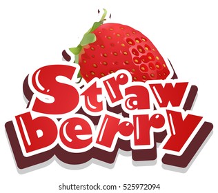 Font Design With Word Strawberry Illustration