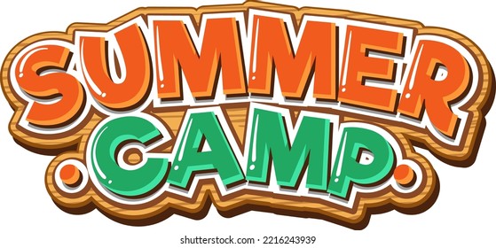 Font design for word summer camp illustration