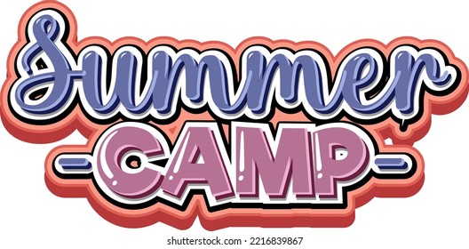 Font Design For Word Summer Camp Illustration