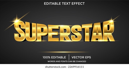 Font design for word superstar in golden color illustration