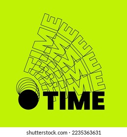 Font design with word time and analogue clock head movement