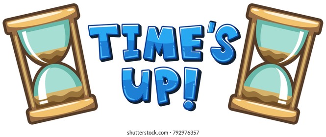 Font design for word time's up illustration