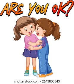Font design for word are you ok illustration