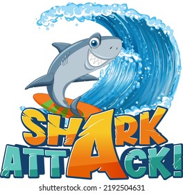 Font Design Words Shark Attack Illustration Stock Vector (Royalty Free ...