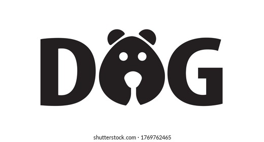 font dog icon. Vector illustration in lineart style.
