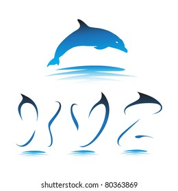 Font the Dolphin. Letters X, Y, Z vector