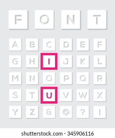 Font flat icons with long shadow. Vector illustration eps10.