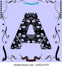 font floral alphabet vector A