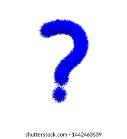 Font fluffy and furry vector blue special character ALT63