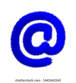 Font fluffy and furry vector blue special character ALT64
