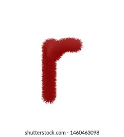 Font fluffy and furry vector brown lowercase r