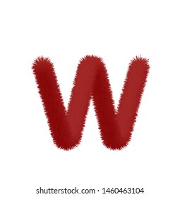 Font fluffy and furry vector brown lowercase w