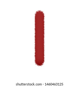 Font fluffy and furry vector brown lowercase l