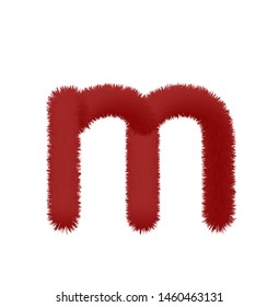 Font fluffy and furry vector brown lowercase m