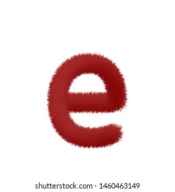 Font fluffy and furry vector brown lowercase e